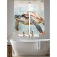 thumbnail image 5 of Ocean Turtle Sheer Curtains 63 Inch Long 2 Panels, Coral Fish Vintage Light Filtering Rod Pocket Curtains, Sheer Voile Drapes for Living Room Bedroom, 52"x63", 5 of 8