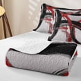 thumbnail image 4 of Homewish Red Black Circle Twin Quilt Set,Modern Abstract Twin Coverlet Set,2-Piece, 4 of 7