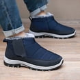 thumbnail image 6 of Rotm Mens Winter Boots Slip On Snow Boots Mens Waterproof Winter Boots Fur Lined Warm Ankle Boots Zipper Closure Slip on Outdoor Boot Comfortable Walking Shoes Blue,10, 6 of 7