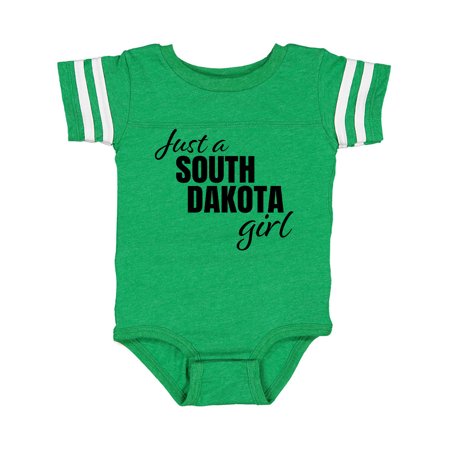 

Inktastic Just a South Dakota Girl Born and Raised Gift Baby Girl Bodysuit