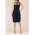 thumbnail image 2 of Adrianna Papell Day Stretch Knit Crepe Draped Illusion Short Faux Wrap Crepe Dress-MIDNIGHT / 2, 2 of 5