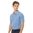 thumbnail image 3 of Tultex Men’s Short Sleeve Sport Pique Polo, 50/50 Cotton-Polyester, Heather Light Blue, 1-Pack S-2XL, 3 of 7