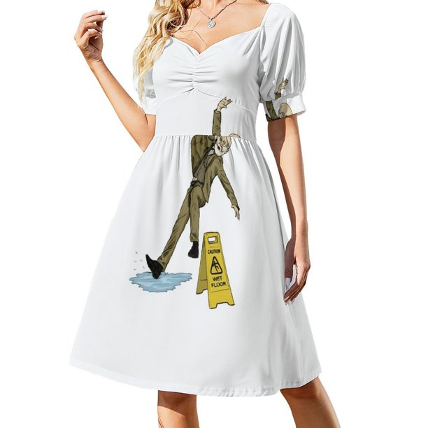 Vestido Freudian Slip de manga corta vestido de mujer de verano 2025 Vestido largo de mujer