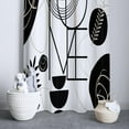 thumbnail image 6 of Black and White Shower Curtain, Black Beige Geometric Fabric Shower Curtain Set, Abstract Mid Century Modern Minimalist Waterproof Shower Curtain for Bathroom - Home Decor, 72 x 72, 6 of 6