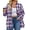 Purple, variant on Plus Size Flannel Plaid Shirts for Women Long Sleeve Button Down Shirts Casual Loose Blouses Tops
