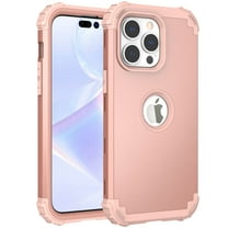 Mantto Compatible with iPhone 14 Pro Max 2022 Case,  3 Layer Hybrid Hard PC Soft Silicone Heavy Duty Shockproof Bumper Protective Phone Case Cover for iPhone 14 Pro Max 6.7 inch, Rosegold