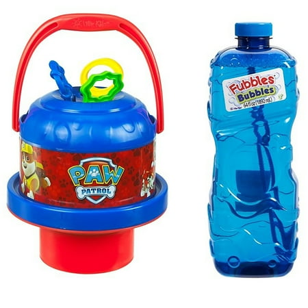Little Kids Paw Patrol Fubbles Bundle - No-Spill Bucket & Fubble Wands | Fubbles 64 Fluid Ounce Product