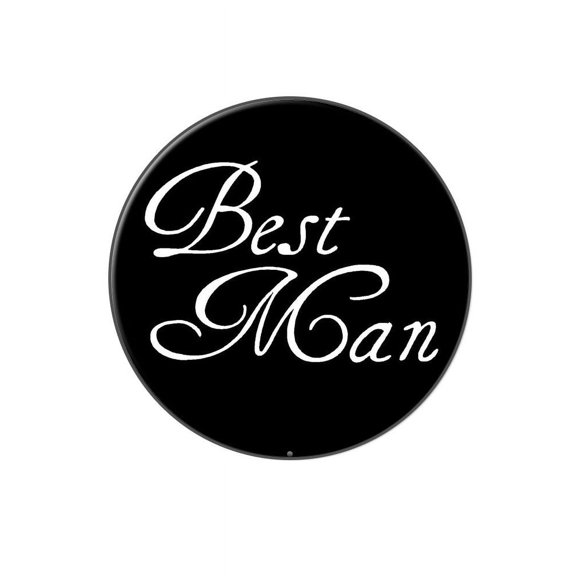 Best Man Lapel Hat Pin Tie Tack Large Round