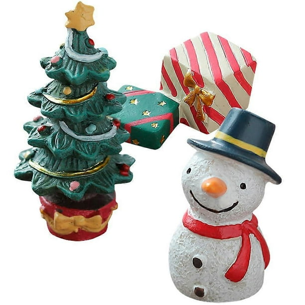 Miniature Resin Figurines 3Pcs Snowman Indoor Decorations Christmas Celebration 7.5x4cm Assorted Color Gift Decoration