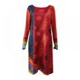 thumbnail image 1 of PENGXIANG Robe Rétro à Manches Longues avec Imprimé de Célébrités, 1 of 4