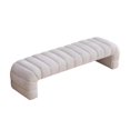 thumbnail image 7 of GZXS 69.7" Channel Tufted Chenille Upholstered Bench with Solid Wood Frame, Modern Padded Bench for Bedroom, Living Room or Entryway, (Ivory), 7 of 7
