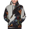 thumbnail image 2 of Bingfone Fantasy Wizard Dog Art Men's Drawstring Hoodie Long Sleeve Pocket Sweatshirts-Large, 2 of 6