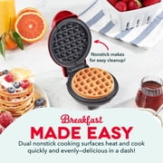 Dash Mini Waffle Maker, 4 Inch Nonstick, Chaffle Maker, Red