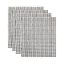 Moocorvic BBQ Grill Mesh Mat Set of 4, Non Stick Barbecue Grill Sheet Grilling Mats Rectangle Wire Mesh Grill Net Vegetable BBQ Accessories (16x13inch, Black)