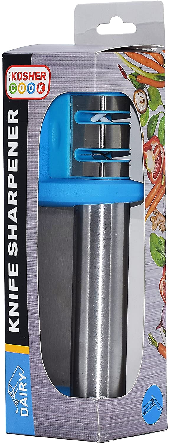 The Kosher Cook, 8.5" Kitchen Chef Straight and Serrated Knife Sharpener - Blue