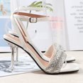 thumbnail image 5 of BONIXOOM White Sandals Woman Clearance Fall Buckle Kitten Casual Fashion Womens Shoes White Size 7, 5 of 8