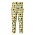 thumbnail image 2 of Disketp White Blue Striped Sunflower for Teenagers' Pajama Pants ,Lounge Pants Teen joggers Ideal for Home, School, or Sports-XS(5-6), 2 of 6