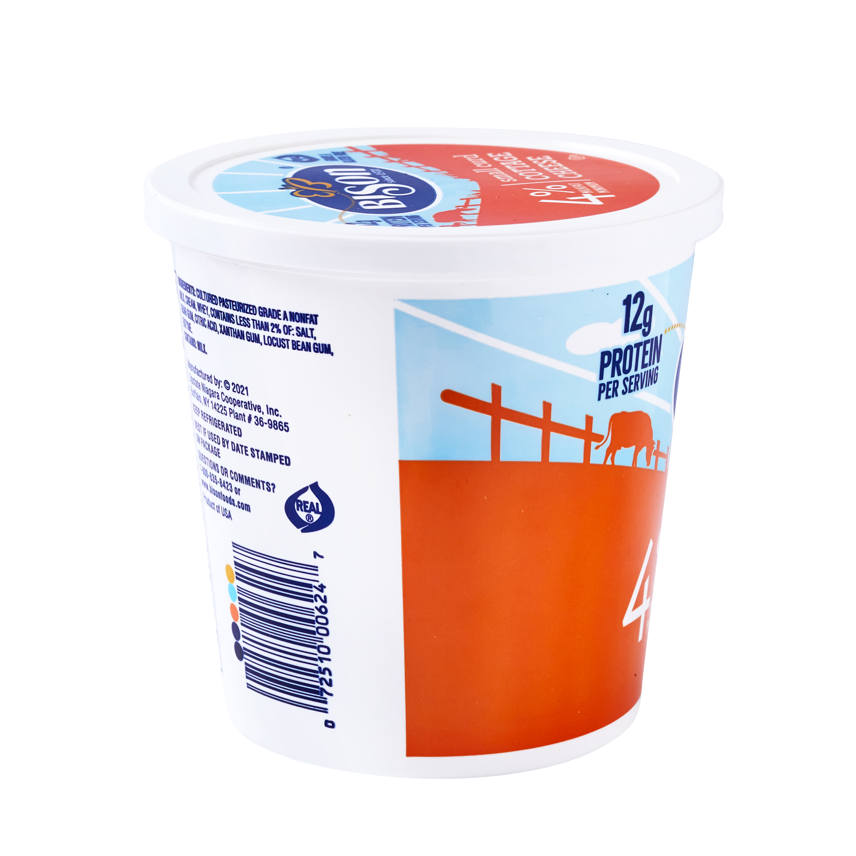 Bison Original Small Curd 4% Milkfat Cottage Cheese, 24 oz