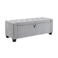 thumbnail image 6 of GZXS 48" Chenille Upholstered Bench with Button Tufted Seat, Flip-Top Storage Ottoman with Hidden Compartment, 350 lbs Weight Capacity, Light Gray, 6 of 8