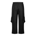 thumbnail image 5 of YUELONGHU Adult Men Casual Pants Black Cargo Pants Men Slim Fit Sports Pants Men's Autumn Thin Slim Fit Breathable Wear Pants Straight Quick Drying Casual Woven Running Trousers for Men, 5 of 9