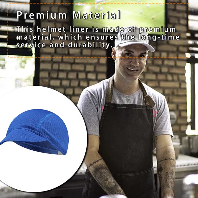 pitrice Cooling Skull Caps Cold-Proof Comfortable Riding Hats Cycling Accessories Sun Protection Summer Helmet Liner for Biking Climbing Royalblue