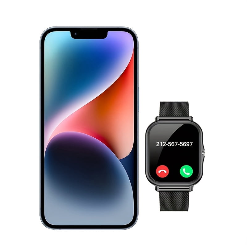 Smartwatch for Men and Women with Stainless Steel Mesh Band, Multiple Sports Modes, Compatible with iPhone and Android Systems, the Perfect Gift Choice