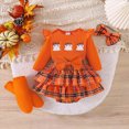 thumbnail image 2 of HCNTES Baby Girl Clothes Halloween Baby Girl Outfit Newborn 1st Halloween Punmkin Romper Tutu Skirt Dress Headband Cute Fall Clothes 3Pcs Sets 0 3 6 9 12 18 Months, 2 of 8