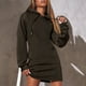 thumbnail image 1 of Vestidos de mujer Wancir Otoño Invierno 2024 Casual Manga Larga Cordón Plisado Sudadera con Capucha Suéter Túnica Mini Vestido, 1 of 7