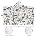 thumbnail image 3 of Wearable Blanket,White Halloween Pumpkin Bat Pattern Hooded Wearable Flannel Blanket for Adults & Teens,Winter Poncho Shawl Wrap Cape Cozy Anti-Pill,60"x80", 3 of 5