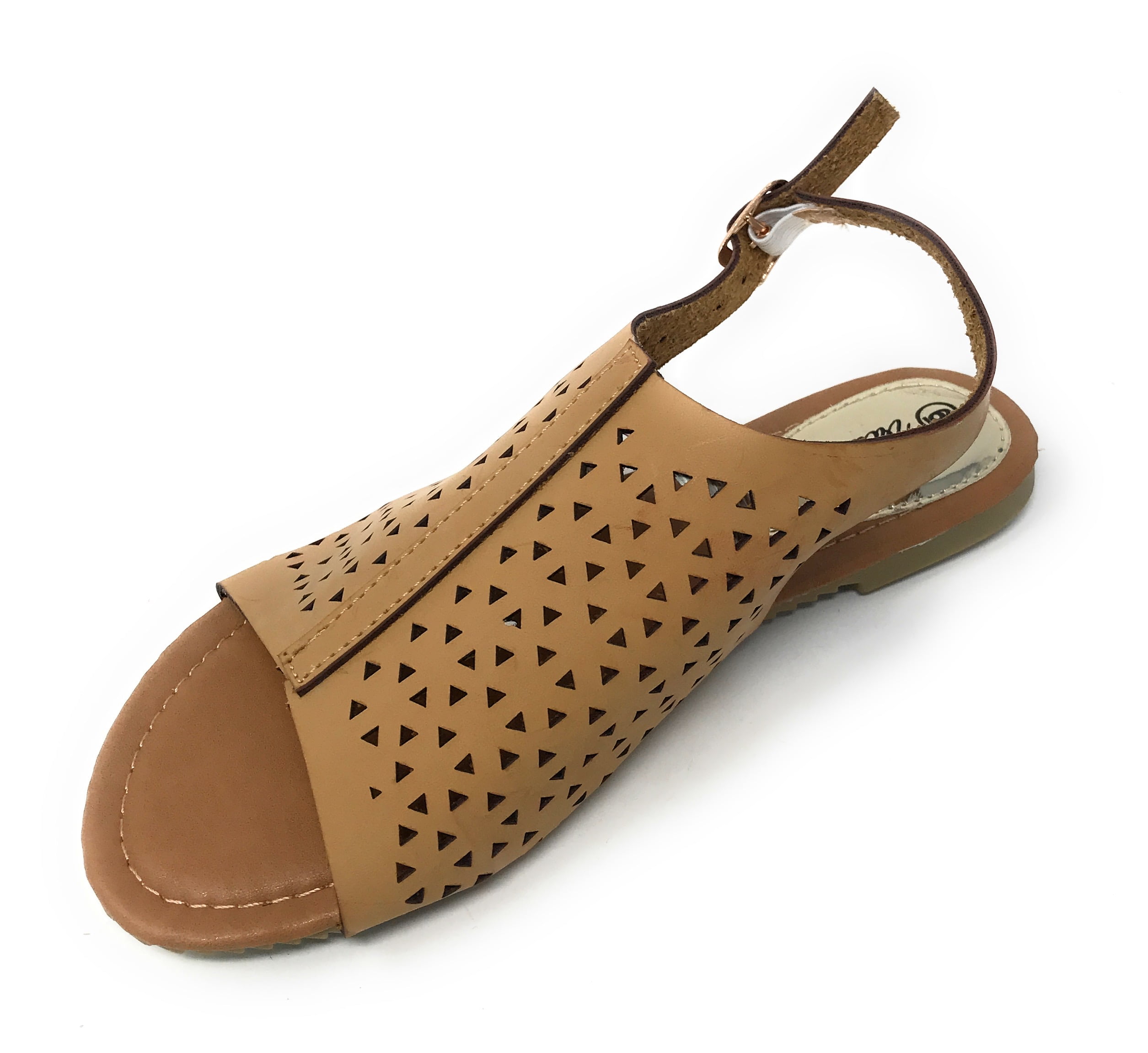 Victoria K Women's Triangle Pattern Laser Cutout Sandals
