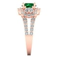 thumbnail image 3 of 2.16 ctw 3 Stone Anniversary Ring for Women | Round Cut Simulated Emerald | Hyperallergenic Solid 14K Rose Gold, 3 of 5