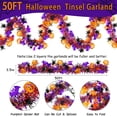 thumbnail image 3 of YZEGDCH Halloween Clearacne! 50FT Halloween Tinsel Garland with Orange Pumpkin Black Spider Purple Bat, Halloween Garland Decorations, Shiny Metallic Twist Garland for Home Tree Indoor Outdoor Party, 3 of 9