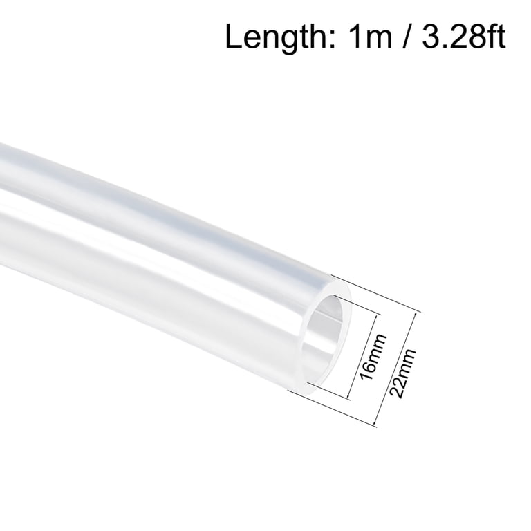 Silicone Tubing 1/2" ID X 5/8" OD – Clear Flexible Rubber Hose Pipe For Air, Water, Aquariums & More, 3.3ft Length, High-Temp Resistant (-76°F To 428°F)