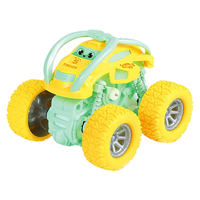 Yellow Childrens Inertial Off Road Vehicle Toy Stunt Dumper With Strong Grip Tires For Pull Back Play And Adventure Fun Activity
