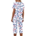 thumbnail image 3 of Pj Sets for Women Sale Summer Lounge Sets for Women Two Piece Sleepwear Set Cute Print Pajama Sets for Women, 3 of 5