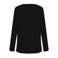 thumbnail image 5 of Blmnix Graphic Tees Women Black V-Neck Fall Tops for Women 2025 Long Sleeve Hollow Out Tops, 5 of 6