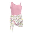 thumbnail image 7 of SEANATIVE Girls One-Piece Bathing Suit with Mesh Wrap Skirt Swimsuit Back Cutout Design Swimwear Trendy Swimsuits for Teen Kid Young Girls, Size 13-14, Cartoon Rabbit Flower Pink White, 7 of 7