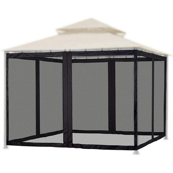AREALER Mosquito Netting for Patio Canopy Umbrella Screen Netting for Porch Patio and Living Spaces 4-Panel Patio Screen Walls with Zipper