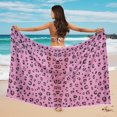 thumbnail image 4 of Uourmeti Beach Cover Ups for Women Leopard Stripes Chiffon Scarf Blouse for Swimwear Bathing Suit Swimsuit Scarf, 4 of 7