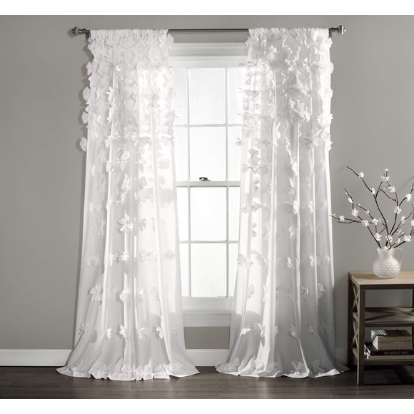 Panel de cortina Lush Decor Riley, filtro de luz, 137 x 213 cm, blanco
