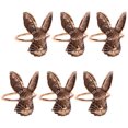 thumbnail image 2 of 6pcs Napkin Rings Thanksgiving Party Napkin Holders Metal Rabbit Serviette Rings, 2 of 9