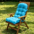 thumbnail image 3 of Rocking Chair Cushion 43.31 x 19.69 Inch for Indoor Outdoor Blue, High Back Thick Tufted Adirondack Chair Pads with Ties, Comfortable Patio Furniture Cushion, Outdoor Seating Furniture, 3 of 4