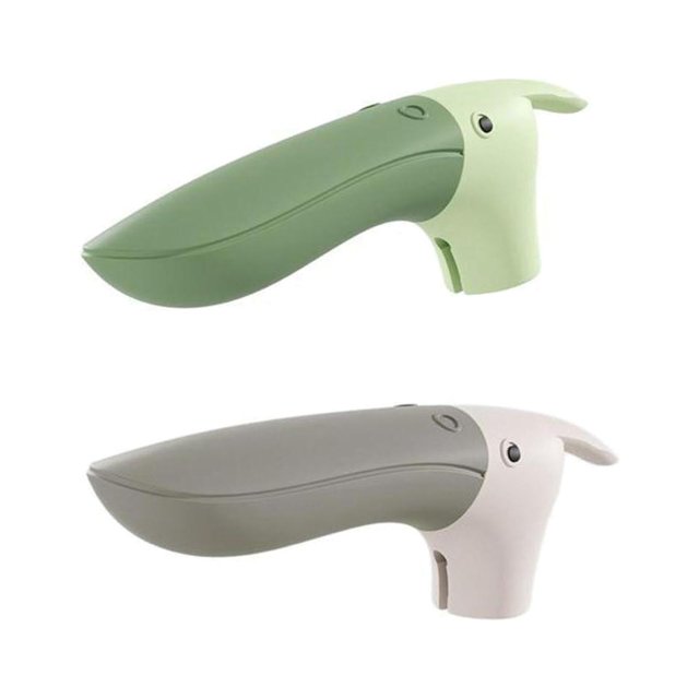Abbracc 2 Pcs Cute Shaped Anti-Collision Door Handle Caps Protector for Kitchen Bathroom Gray Green