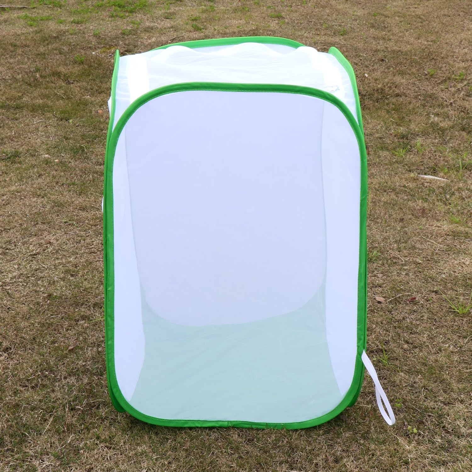 Collapsible Mesh Bird Cage for Song Bird, Seed Catcher White, Large Parakeet Cages, Pop-Up Design, 18 x 46 Inches