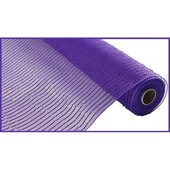 Wide Foil Deco Poly Mesh Ribbon, 10 Inches x 30 Feet Purple, Purple Foil