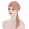 thumbnail image 2 of AOOCHASLIY Hats for Women Clothes Women Solid India Hat Muslim Ruffle Cancer Chemo Hat Beanie Wrap Cap, 2 of 4