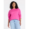 thumbnail image 2 of Time and Tru Women's and Women's Plus Crewneck Sweatshirt with Long Sleeves, Sizes XS-4X, 2 of 6