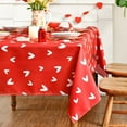 thumbnail image 2 of Valentine''s Day Tablecloth 70×70 Inch Round, Mini Love Hearts Pink Washable Table Cover for Party Picnic Dinner Decor, 2 of 6