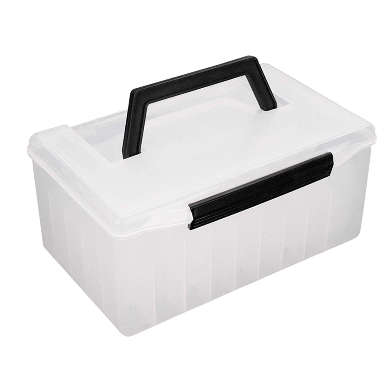 Premium Fishing Tackle Case PVC Storage Box with Customizable Grids Ventilation Hole & Handle White – Versatile Organizer for Lures Pliers & Gear (10.6 x 7.1 x 4.9 inches / 27 x 18 x 12.5 cm)