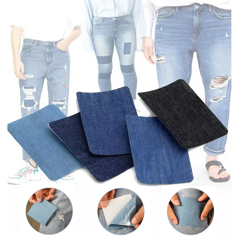 5 Colors DIY Iron on Denim Fabric Patches for Clothing Jeans Repair Kit  Hole